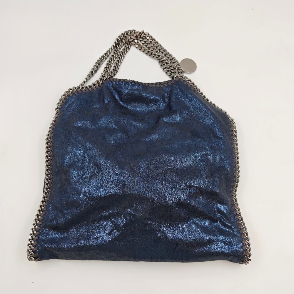 Stella McCartney Falabella Metallic Faux Suede Chain Tote Bag - Picture 3 of 12